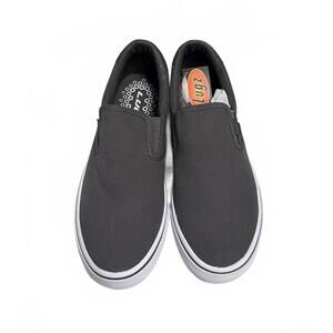 NWT Lugz Men's Gray Canvas Skater Shoes Slip-On Streetwear Sneakers, Size 9.5
